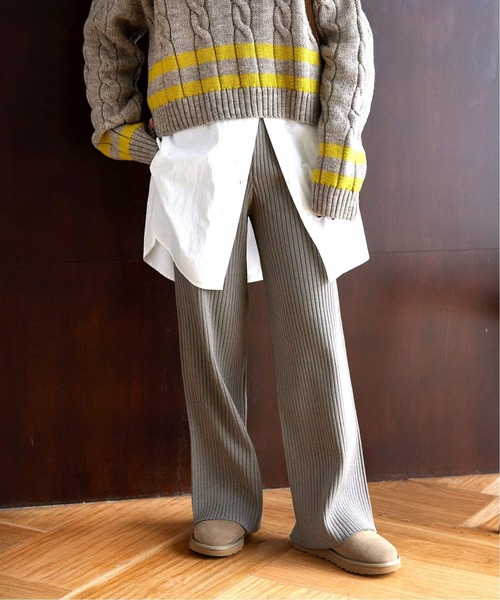 JOURNAL STANDARD relume（ジャーナルスタンダード　レリューム）の「《追加》ウォッシャブルストレッチニットリブパンツ（その他パンツ・レディース・ライトグレー/ブラウン・FREE）」の14枚目の写真