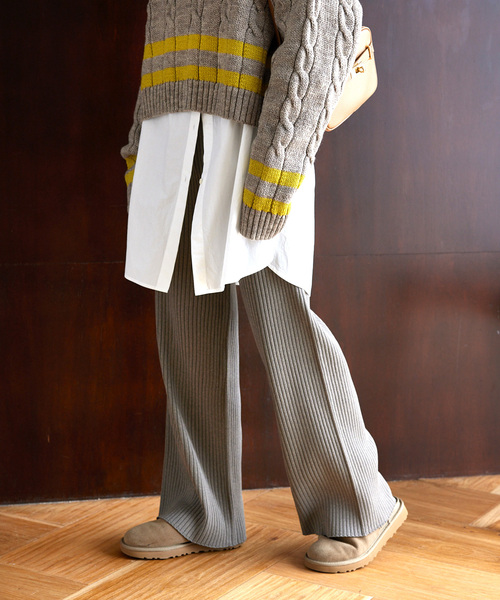 JOURNAL STANDARD relume（ジャーナルスタンダード　レリューム）の「《追加》ウォッシャブルストレッチニットリブパンツ（その他パンツ・レディース・ライトグレー/ブラウン・FREE）」の16枚目の写真