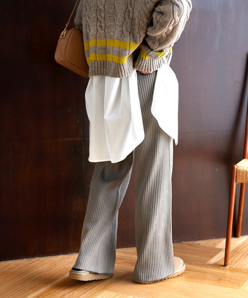 JOURNAL STANDARD relume（ジャーナルスタンダード　レリューム）の「《追加》ウォッシャブルストレッチニットリブパンツ（その他パンツ・レディース・ライトグレー/ブラウン・FREE）」の19枚目の写真
