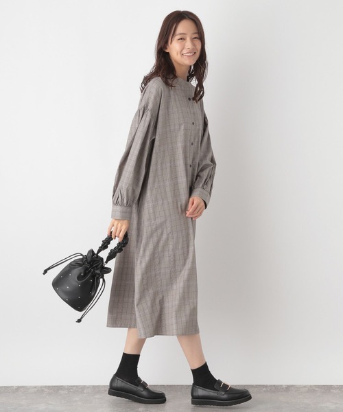 GLOBAL WORK(グローバルワーク)の「お手入れらくらくアソート柄シャツワンピース/132432(ワンピース・レディース・チャコール/ブラウン/ブルー・REGULAR/LONG)」の8枚目の写真