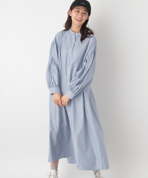 セール】お手入れらくらくアソート柄シャツワンピース/132432