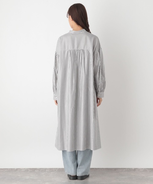 セール】お手入れらくらくアソート柄シャツワンピース/132432