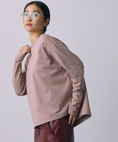 BABYLONE バビロン　ボートネックOVERプルオーバー セール】ボートネックニュアンスプルオーバー（Tシャツ