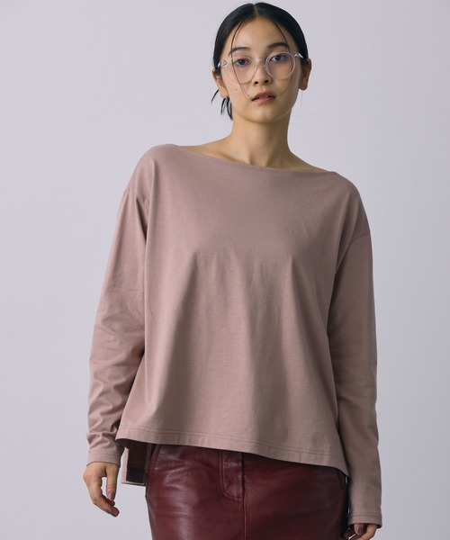 BABYLONE バビロン　ボートネックOVERプルオーバー セール】ボートネックニュアンスプルオーバー（Tシャツ/カットソー