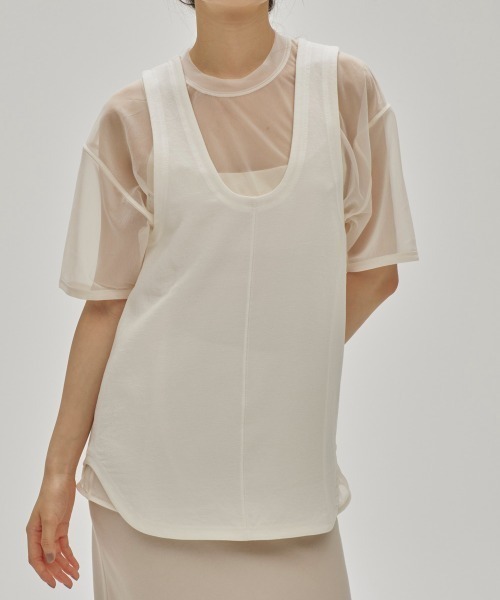 セール】Halfsleeve Sheer T-shirts（Tシャツ/カットソー