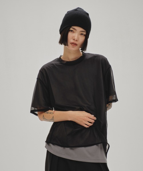 TODAYFUL（トゥデイフル）の「Halfsleeve Sheer T-shirts（Tシャツ/カットソー・レディース・オフホワイト/ブラック/イエロー系その他・FREE）」の3枚目の写真