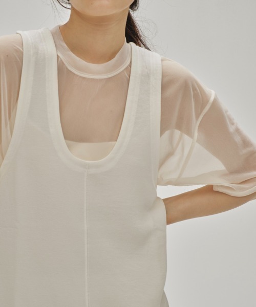 TODAYFUL（トゥデイフル）の「Halfsleeve Sheer T-shirts（Tシャツ/カットソー・レディース・オフホワイト/ブラック/イエロー系その他・FREE）」の7枚目の写真