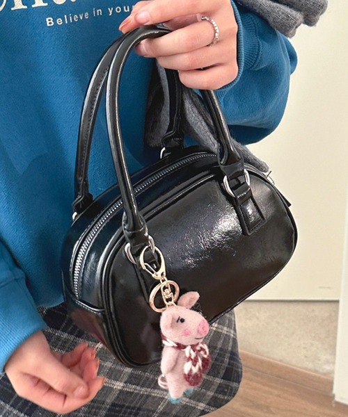 HALEY PESCA（ヘーリーペスカ）の「HALEY PESCA/2Way コンパクト　ミニボストンバッグ（ボストンバッグ・レディース・ブラウン/レッド/ブラック・FREE）」の4枚目の写真