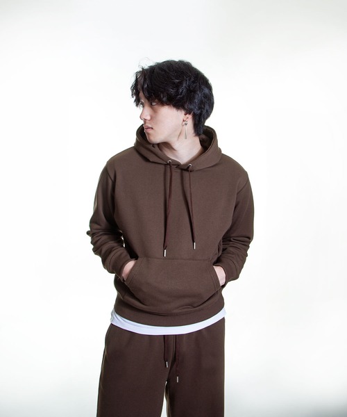 ZIP FIVE -White Line-(ジップファイブホワイトライン)の「【White Line】 裏毛 コンパクト プルパーカー / 短丈 パーカー(パーカー・メンズ・ブラック/チョコ/杢グレー/ブルー/レッド・MEDIUM/LARGE/X-LARGE)」の19枚目の写真