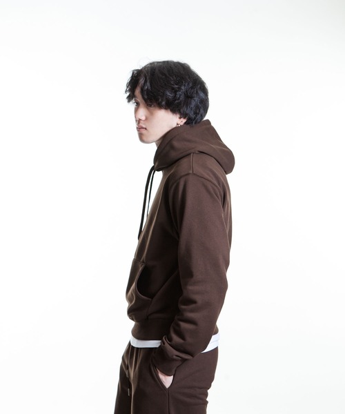 ZIP FIVE -White Line-(ジップファイブホワイトライン)の「【White Line】 裏毛 コンパクト プルパーカー / 短丈 パーカー(パーカー・メンズ・ブラック/チョコ/杢グレー/ブルー/レッド・MEDIUM/LARGE/X-LARGE)」の15枚目の写真