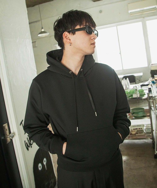 ZIP FIVE -White Line-(ジップファイブホワイトライン)の「【White Line】 裏毛 コンパクト プルパーカー / 短丈 パーカー(パーカー・メンズ・ブラック/チョコ/杢グレー/ブルー/レッド・MEDIUM/LARGE/X-LARGE)」の22枚目の写真