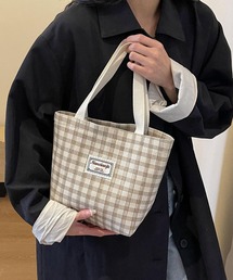 Mignonjour/チェック柄ミニトートバッグ M2577
