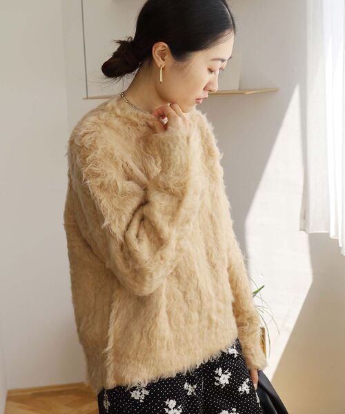 le.coeur blanc（ルクールブラン）の「ブークレウェーブシャギーニット（ニット/セーター・レディース・キャメル/ライトベージュ/ブルー・38）」の11枚目の写真