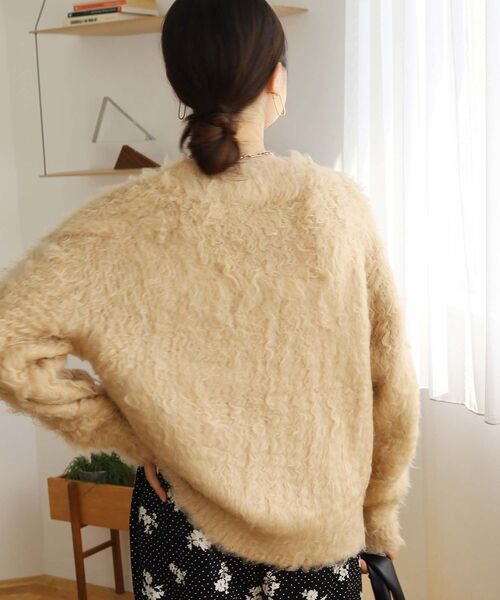 le.coeur blanc（ルクールブラン）の「ブークレウェーブシャギーニット（ニット/セーター・レディース・キャメル/ライトベージュ/ブルー・38）」の12枚目の写真