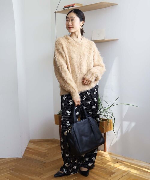 le.coeur blanc（ルクールブラン）の「ブークレウェーブシャギーニット（ニット/セーター・レディース・キャメル/ライトベージュ/ブルー・38）」の16枚目の写真