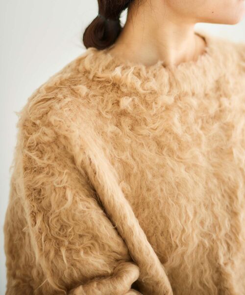 le.coeur blanc（ルクールブラン）の「ブークレウェーブシャギーニット（ニット/セーター・レディース・キャメル/ライトベージュ/ブルー・38）」の18枚目の写真