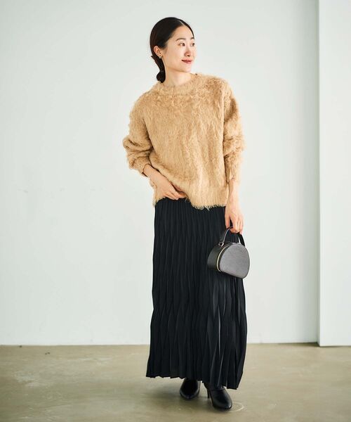 le.coeur blanc（ルクールブラン）の「ブークレウェーブシャギーニット（ニット/セーター・レディース・キャメル/ライトベージュ/ブルー・38）」の20枚目の写真