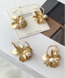 【Amiche】フラワーフープピアス(MA)