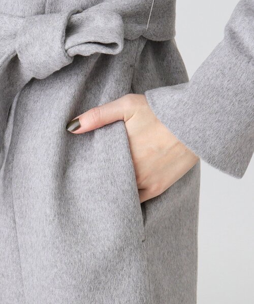 セール】【日本製／フォックスファー／カシミヤ混】ファー付ウール