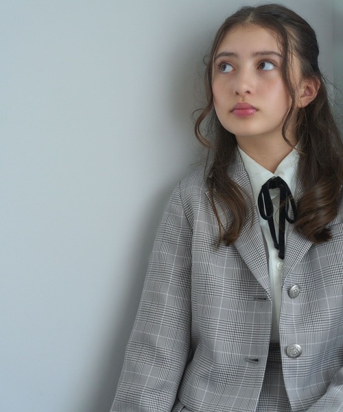 GLOBAL WORK（グローバルワーク）の「イージーケア/ショートジャケット/213911（テーラードジャケット・キッズ・ブラック/グレー系その他・150cm/160cm）」の2枚目の写真