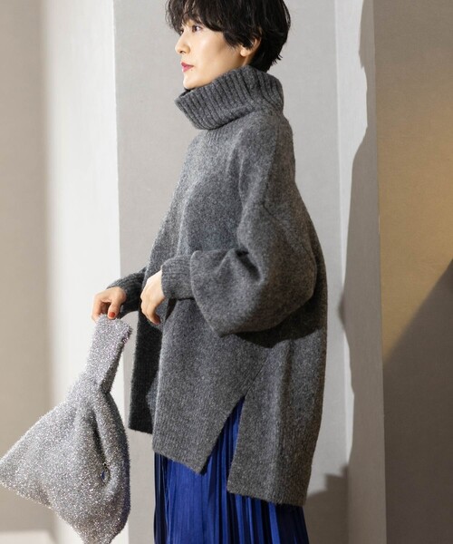 セール】ミドルゲージハイネックニット【洗濯機洗い可】（ニット