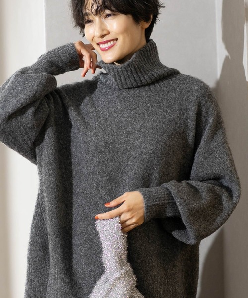 セール】ミドルゲージハイネックニット【洗濯機洗い可】（ニット