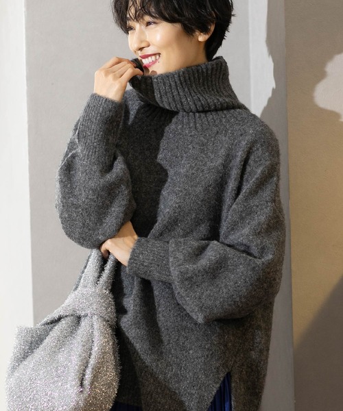 セール】ミドルゲージハイネックニット【洗濯機洗い可】（ニット