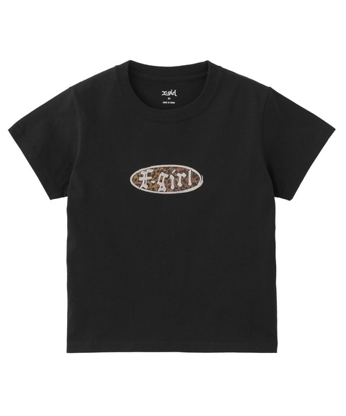 【X-girl】LEOPARD OVAL LOGO S/S BABY TEE セール】METAL OVAL LOGO S/S BABY TEE（Tシャツ/カットソー