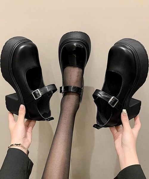 Miniministore(ミニミニストア)の「厚底ローファー 韓国風ストラップパンプス(ローファー・レディース・ブラック系1/ブラック系2・22.5cm/23.0cm/23.5cm/24.0cm/24.5cm)」の6枚目の写真