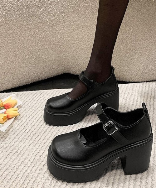 Miniministore(ミニミニストア)の「厚底ローファー 韓国風ストラップパンプス(ローファー・レディース・ブラック系1/ブラック系2・22.5cm/23.0cm/23.5cm/24.0cm/24.5cm)」の11枚目の写真