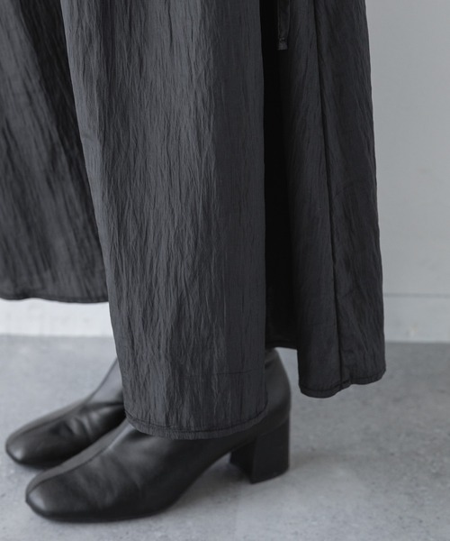 RAGEBLUE（レイジブルー）の「リボンティアード/ワッシャーサテンフレアスカート（スカート・レディース・ブラック/オフホワイト・FREE）」の20枚目の写真