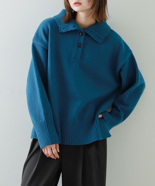 SENSE OF PLACE by URBAN RESEARCH（センスオブプレイスバイアーバンリサーチ）の「『WEB/一部店舗限定カラー』2WAYタートルネックルーズセーター（ニット/セーター・レディース・ブルー/オフホワイト/ブラック/ホワイト系その他/レッド/グレー・ONE）」の5枚目の写真