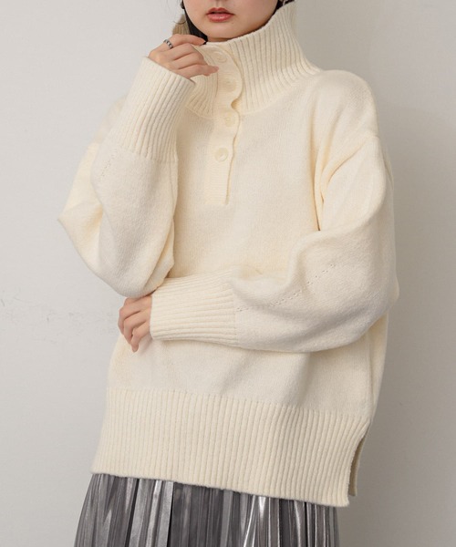 セール】『WEB/一部店舗限定カラー』2WAYタートルネックルーズセーター