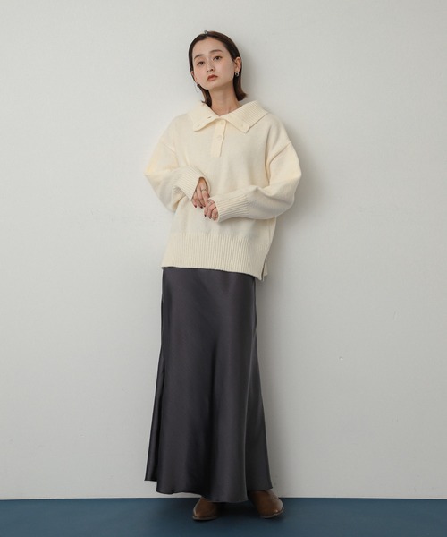 SENSE OF PLACE by URBAN RESEARCH（センスオブプレイスバイアーバンリサーチ）の「『WEB/一部店舗限定カラー』2WAYタートルネックルーズセーター（ニット/セーター・レディース・ブルー/オフホワイト/ブラック/ホワイト系その他/レッド/グレー・ONE）」の16枚目の写真