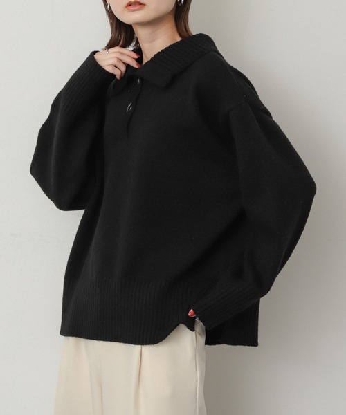 SENSE OF PLACE by URBAN RESEARCH（センスオブプレイスバイアーバンリサーチ）の「『WEB/一部店舗限定カラー』2WAYタートルネックルーズセーター（ニット/セーター・レディース・ブルー/オフホワイト/ブラック/ホワイト系その他/レッド/グレー・ONE）」の20枚目の写真