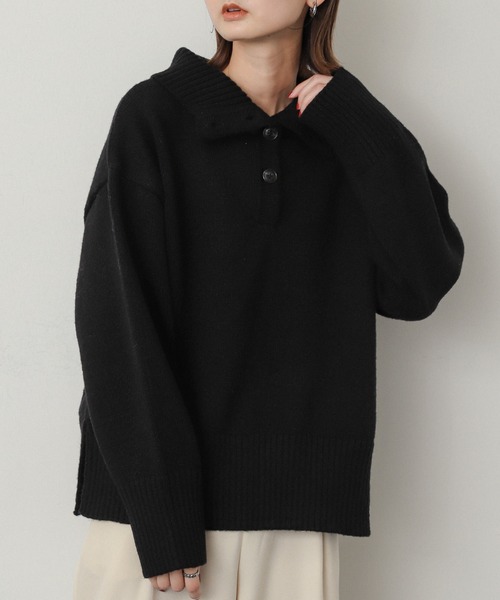 SENSE OF PLACE by URBAN RESEARCH（センスオブプレイスバイアーバンリサーチ）の「『WEB/一部店舗限定カラー』2WAYタートルネックルーズセーター（ニット/セーター・レディース・ブルー/オフホワイト/ブラック/ホワイト系その他/レッド/グレー・ONE）」の21枚目の写真