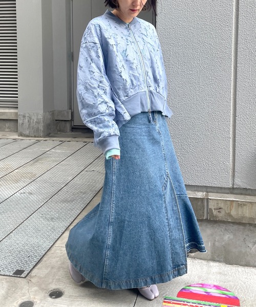 AULA AILA レース×チュールブルゾン ELLE SHOP】追加生産が決定！ チュールレイヤードレースブルゾン