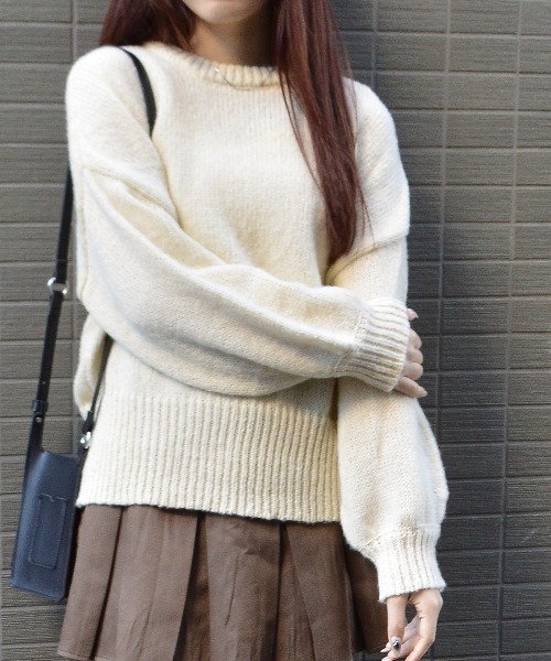 &soiree(アンドソワレ)の「【&soiree】モックネックボリュームスリーブニット(CP)(ニット/セーター・レディース・ブラック/ブラウン/アイボリー/ブルー・S/M)」の6枚目の写真