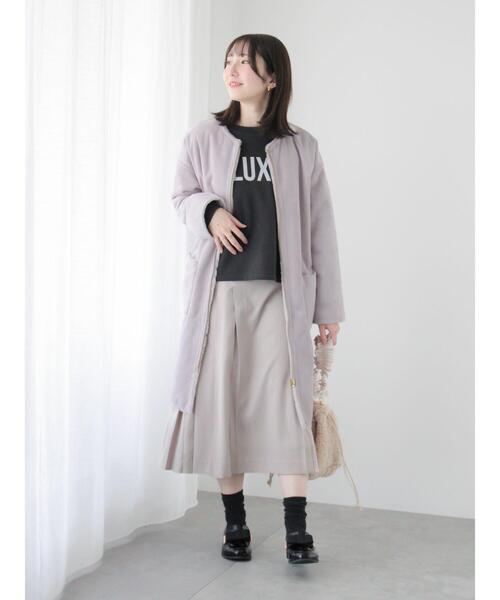 Te chichi TERRASSE（テチチテラス）の「リバーシブルフェイクムートンコート（その他アウター・レディース・チャコールグレー/オフホワイト/ラベンダー・L/M）」の16枚目の写真