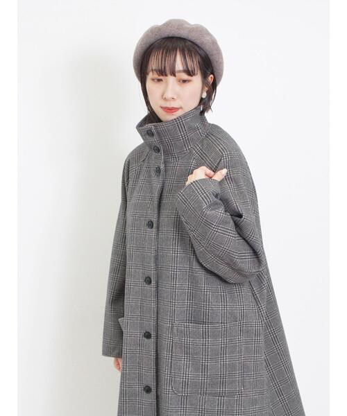 Samansa Mos2（サマンサ モスモス）の「ウーリーライクスタンドカラーコート（その他アウター・レディース・チャコールグレー/ブラック/ベージュ/キナリ/ミント・F）」の6枚目の写真