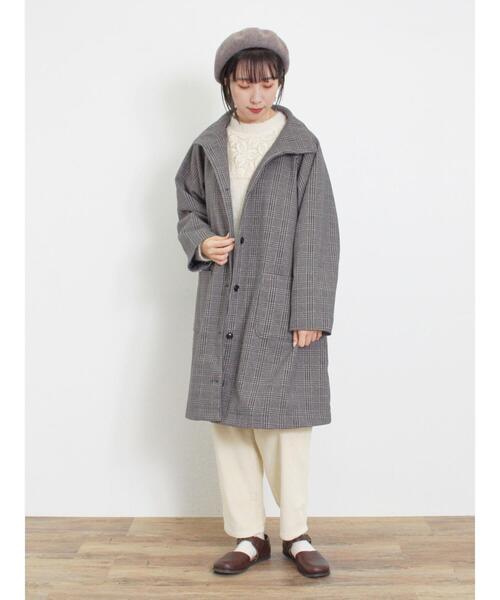 Samansa Mos2（サマンサ モスモス）の「ウーリーライクスタンドカラーコート（その他アウター・レディース・チャコールグレー/ブラック/ベージュ/キナリ/ミント・F）」の11枚目の写真