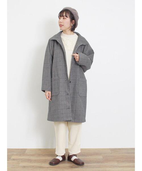 Samansa Mos2（サマンサ モスモス）の「ウーリーライクスタンドカラーコート（その他アウター・レディース・チャコールグレー/ブラック/ベージュ/キナリ/ミント・F）」の12枚目の写真