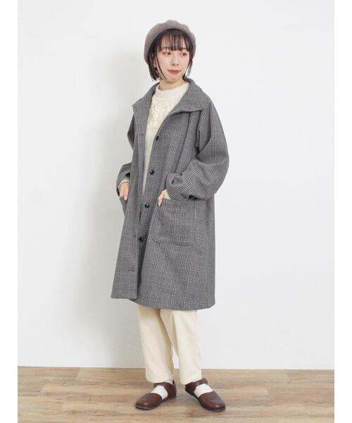 Samansa Mos2（サマンサ モスモス）の「ウーリーライクスタンドカラーコート（その他アウター・レディース・チャコールグレー/ブラック/ベージュ/キナリ/ミント・F）」の13枚目の写真