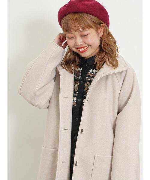 Samansa Mos2（サマンサ モスモス）の「ウーリーライクスタンドカラーコート（その他アウター・レディース・チャコールグレー/ブラック/ベージュ/キナリ/ミント・F）」の21枚目の写真