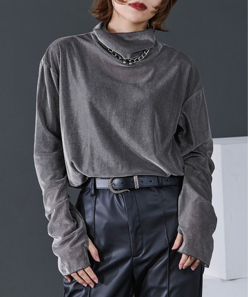 Ellno Loset(エルノロゼット)の「ベロアタートルシアーインナー/サムホール付き(Tシャツ/カットソー・メンズ・レッド/ブラック/グレー/ブラウン・LARGE/MEDIUM/SMALL)」の15枚目の写真