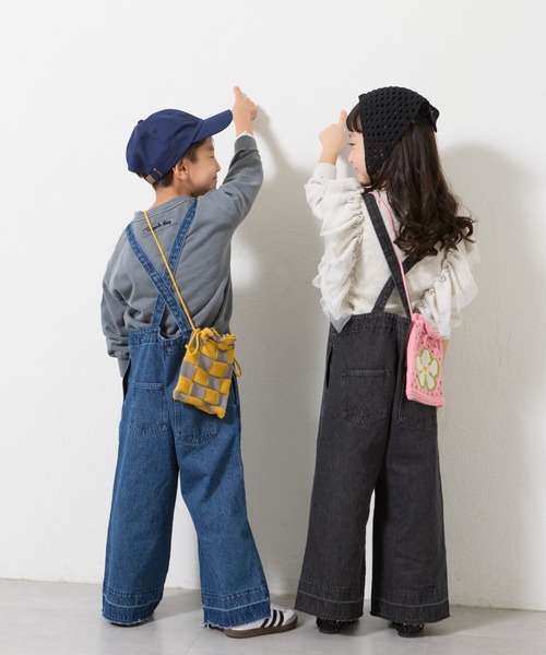 CIAOPANIC TYPY（チャオパニックティピー）の「【2025年S/S新作】【KIDS】裾ほどき加工デニムサロペット（サロペット/オーバーオール・キッズ・ブルー/ブラック・MEDIUM/SMALL/XX-LARGE/X-LARGE/LARGE）」の5枚目の写真