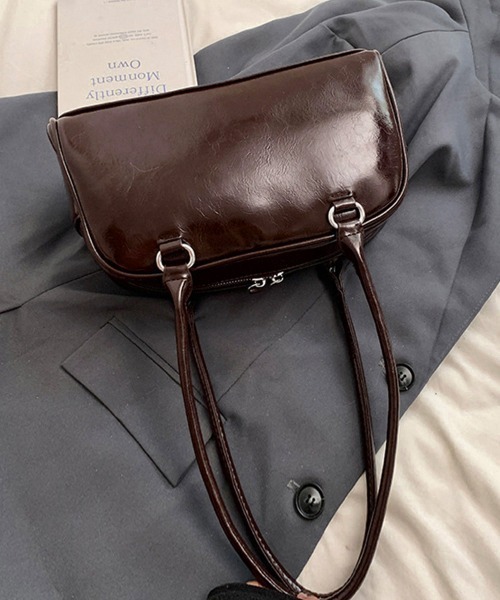 Miniministore(ミニミニストア)の「ロングハンドル肩掛けバッグ レディース鞄(トートバッグ・レディース・ダークブラウン/ブラック・FREE)」の10枚目の写真