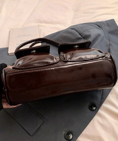 Miniministore(ミニミニストア)の「ロングハンドル肩掛けバッグ レディース鞄(トートバッグ・レディース・ダークブラウン/ブラック・FREE)」の12枚目の写真