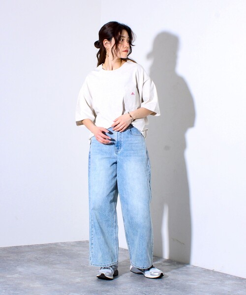 KELTY(ケルティ)の「【KELTY×GLOSTER】別注ワンポイント ポケットTシャツ ワンポイントワッペン(Tシャツ/カットソー・メンズ・ホワイト/チャコールグレー/アッシュグレー/ブラック・S/M/L)」の5枚目の写真