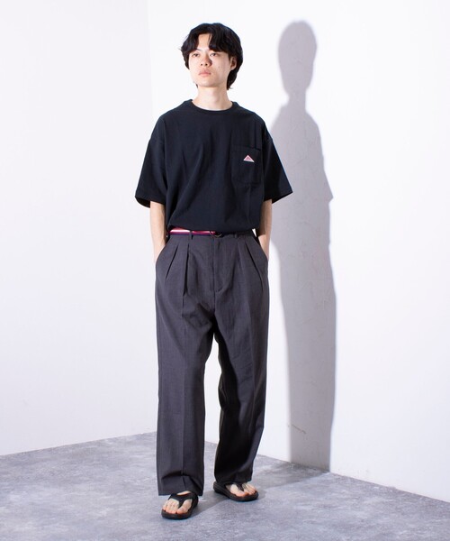 KELTY(ケルティ)の「【KELTY×GLOSTER】別注ワンポイント ポケットTシャツ ワンポイントワッペン(Tシャツ/カットソー・メンズ・ホワイト/チャコールグレー/アッシュグレー/ブラック・S/M/L)」の19枚目の写真